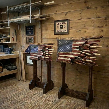 HandMade Wooden American Flag