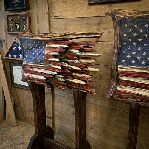 HandMade Wooden American Flag